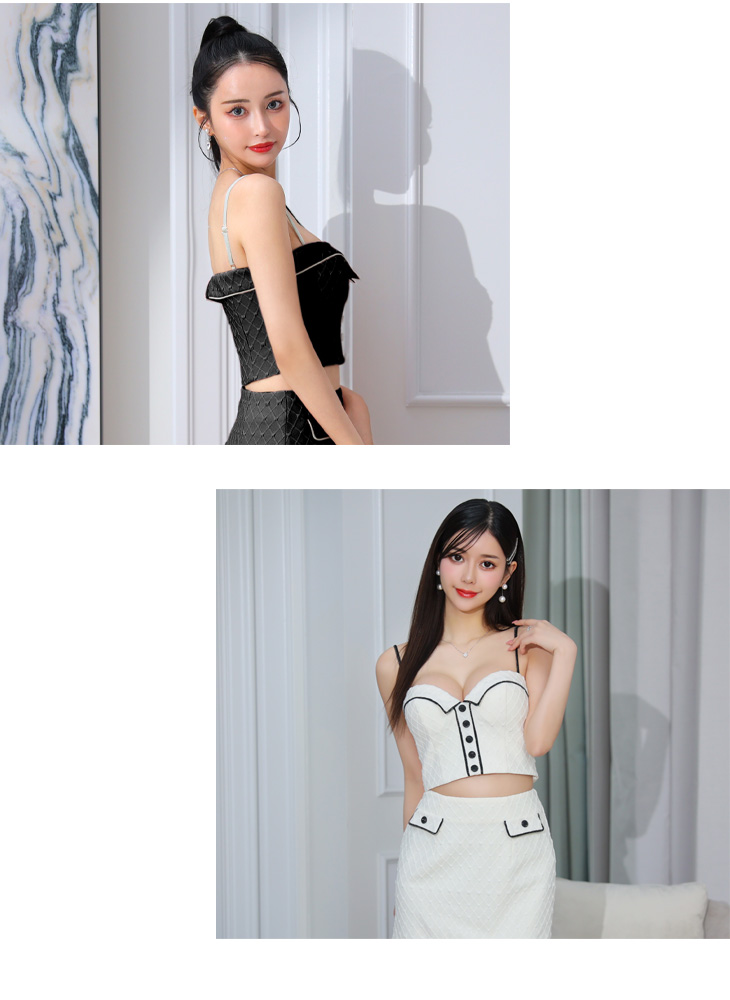 XSサイズあり】ラメニットxボタンクラシカルセットアップキャバドレス