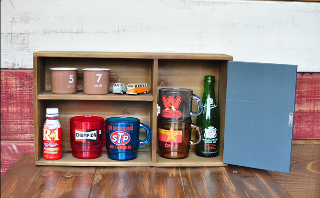 CULTURE MART(カルチャーマート) アンティーク風 木製 扉付き ウッド