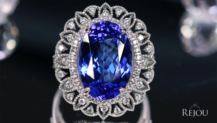 タンザナイト 8.5ct ダイヤモンド 0.5ct プラチナ リング(指輪)【品質