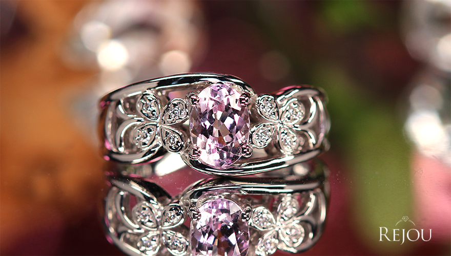 ピンクインペリアルトパーズ 約1ct ダイヤモンド ホワイトゴールド