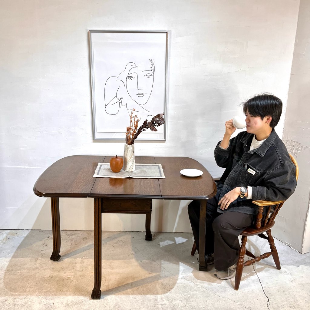 ゲートレッグ バタフライテーブル 伸長式 英国アンティーク 中古