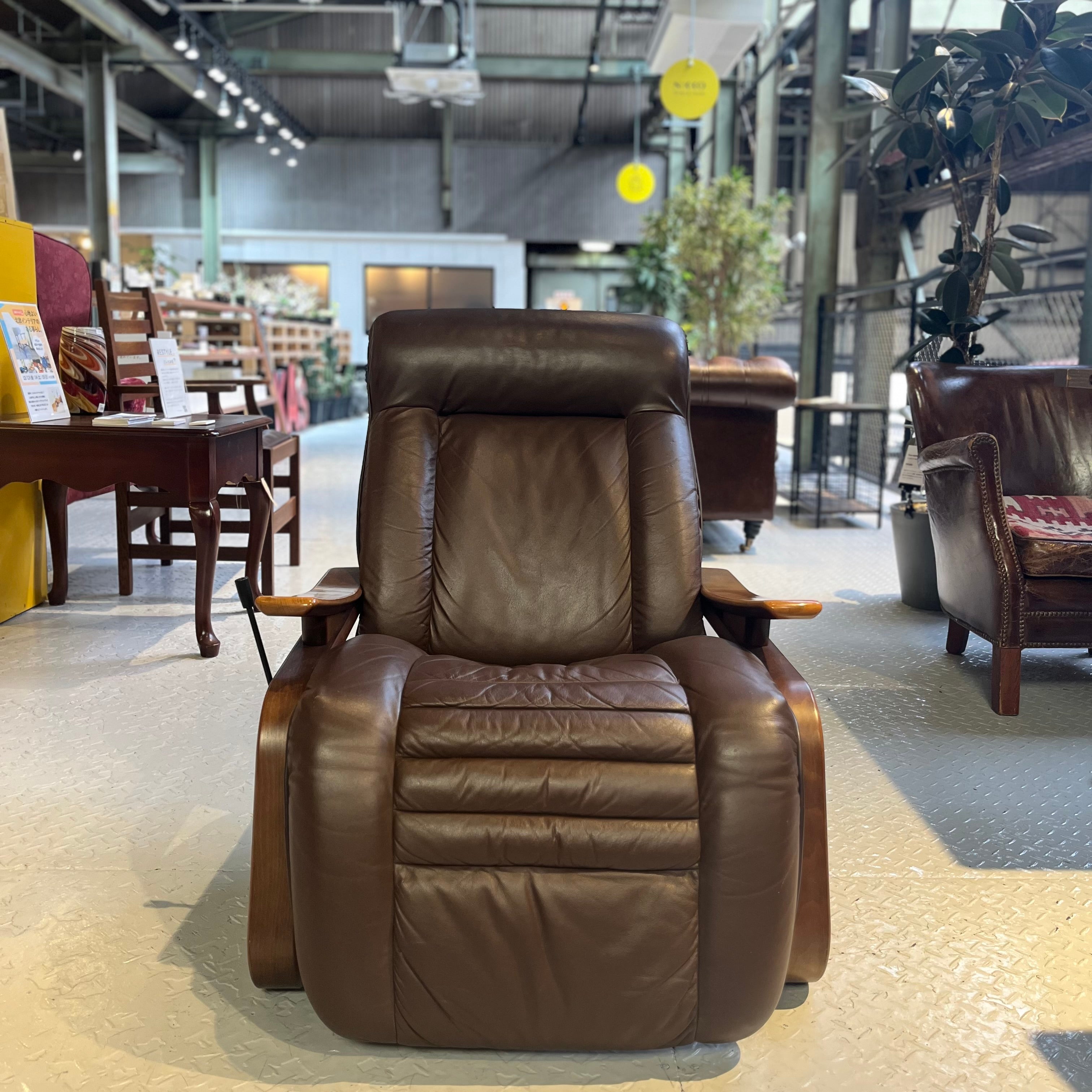 冨士ファニチア / FUJI FANITURE 本革 リクライニングソファ