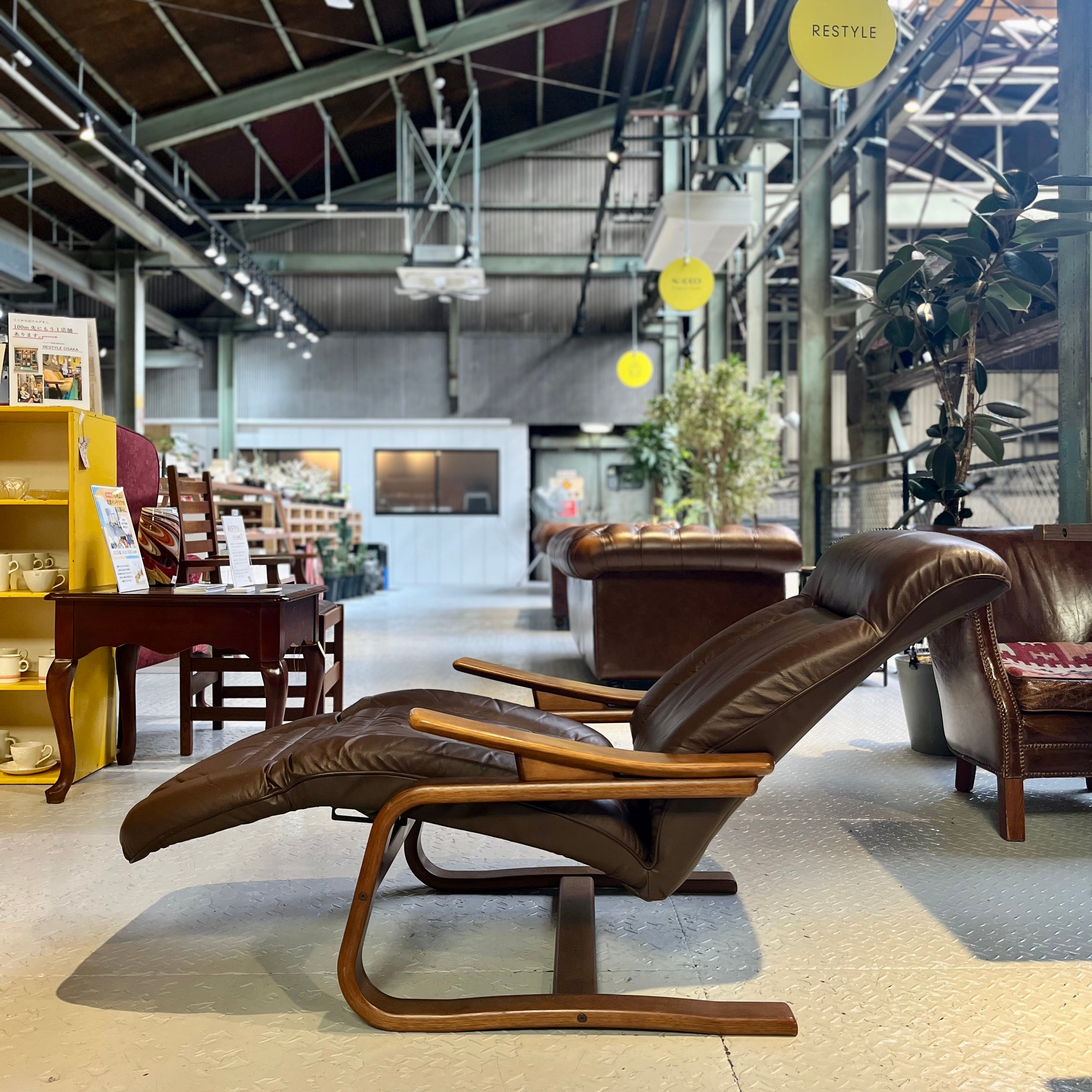 冨士ファニチア / FUJI FANITURE 本革 リクライニングソファ