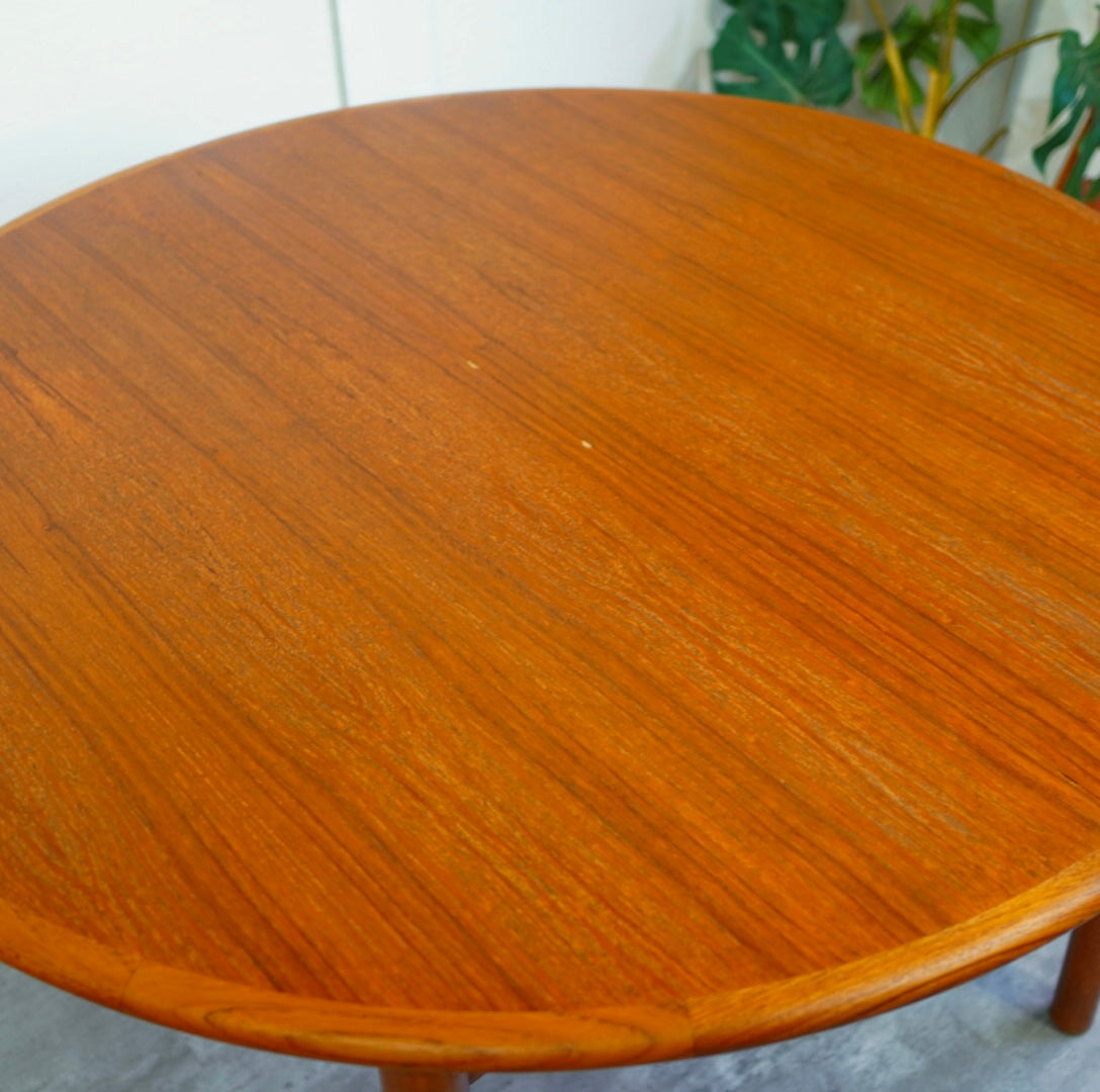 チーク エクステンションダイニングテーブル ラウンドテーブル 北欧