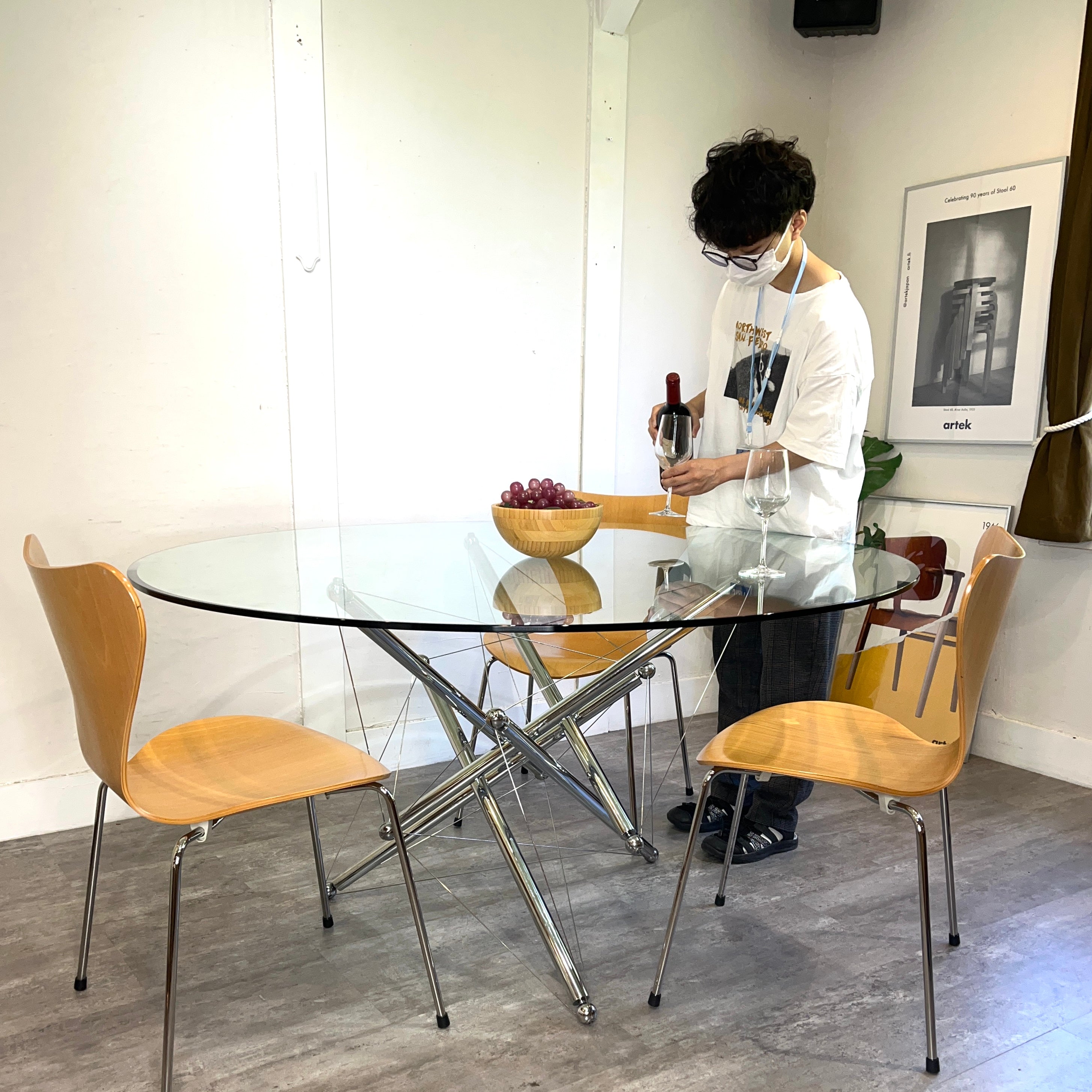 カッシーナ / Cassina 714 ガラステーブル ラウンドダイニングテーブル