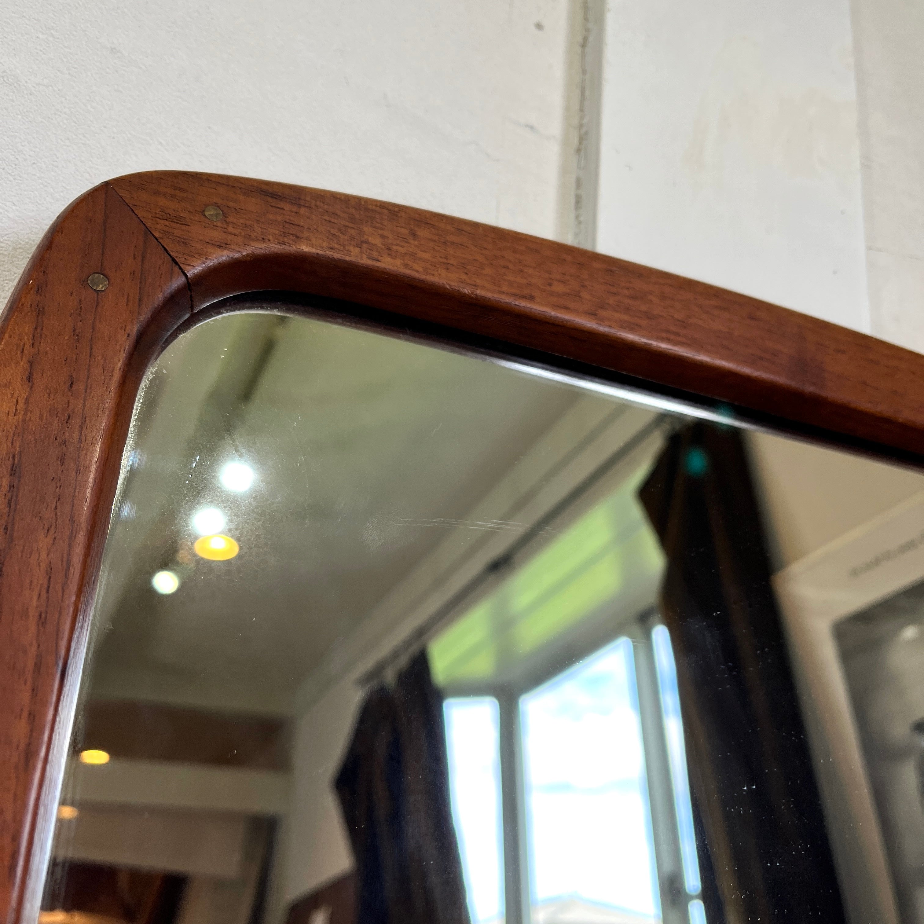 デンマーク製 チークミラー ヴィンテージ 鏡 中古 北欧 姿見 かわいい