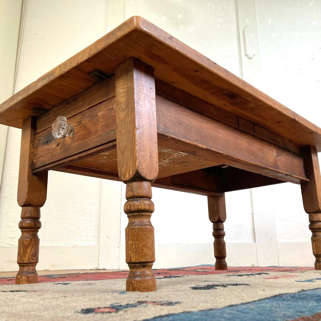 英国 アンティーク オールドパイン無垢材 ローテーブル リビング