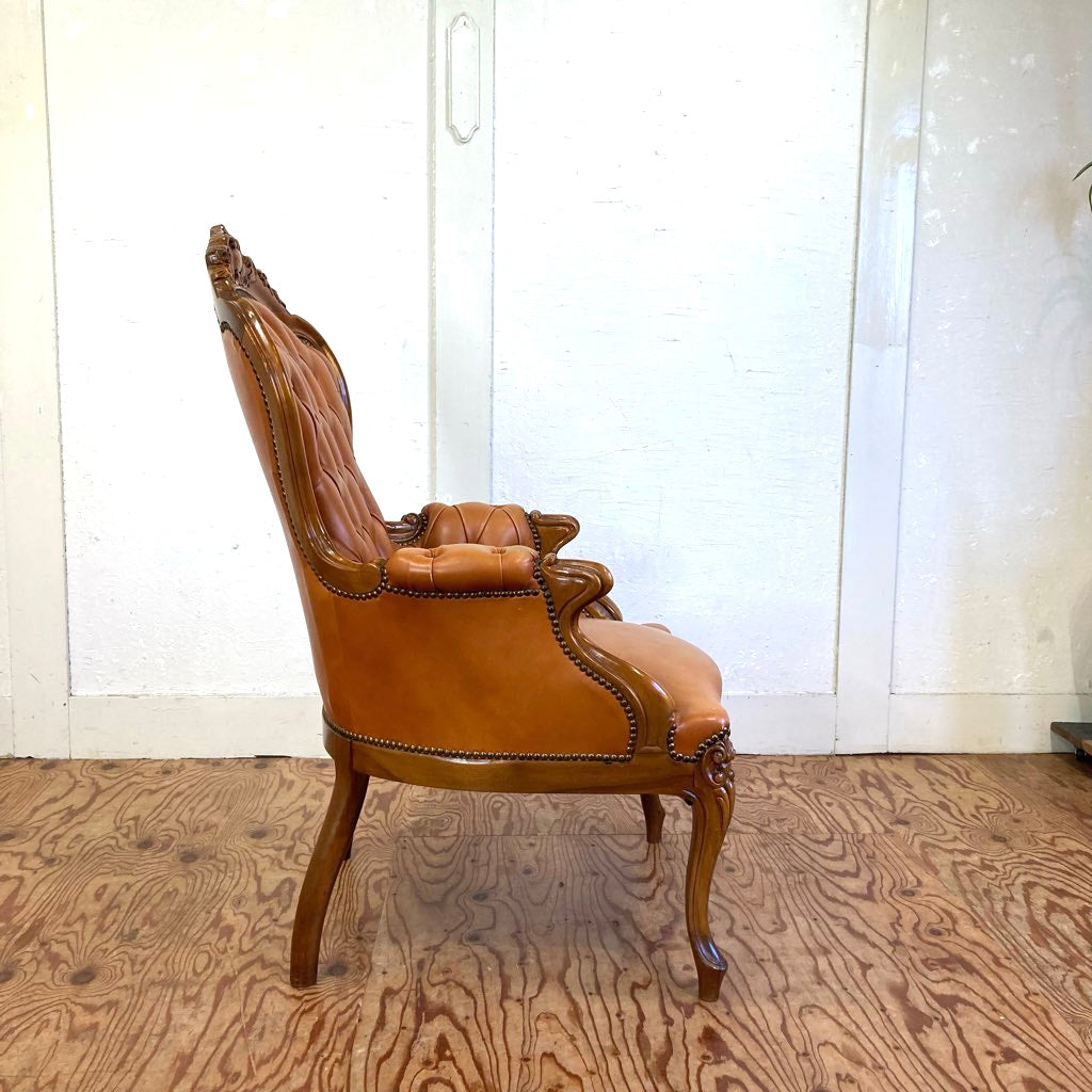 ロココ調 猫脚 アームソファ チェア 中古 ヴィンテージ調 アンティーク