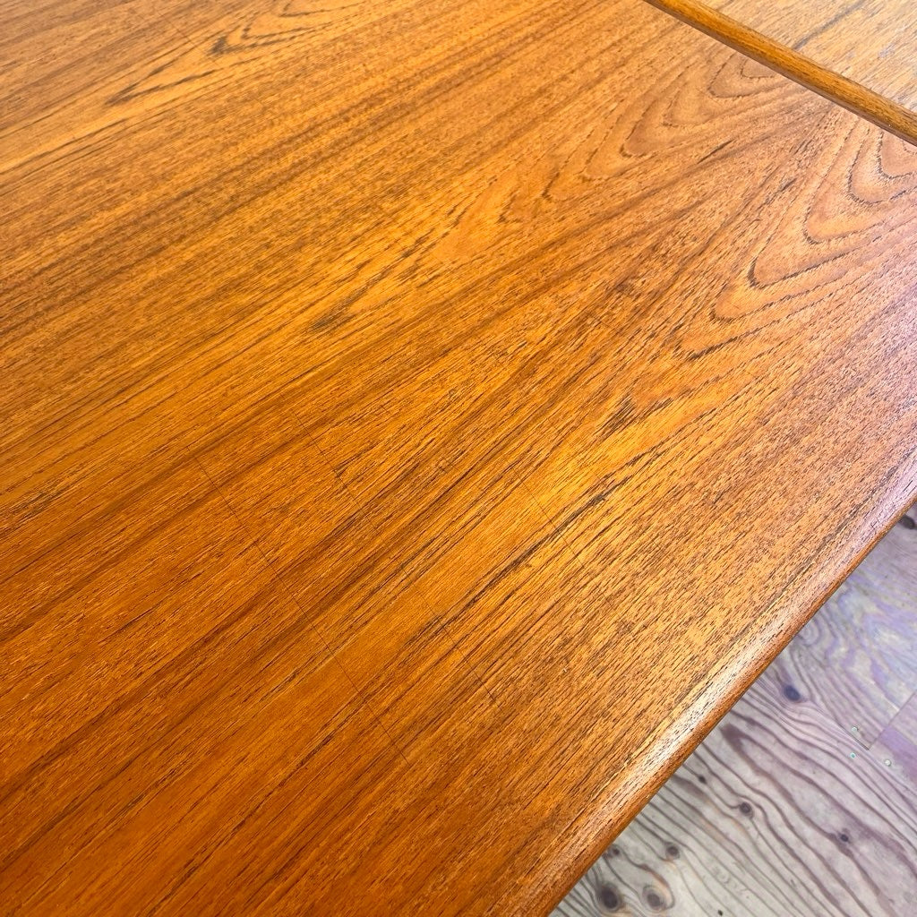 チーク材 伸長式 ダイニングテーブル ドローリーフ 北欧 ヴィンテージ