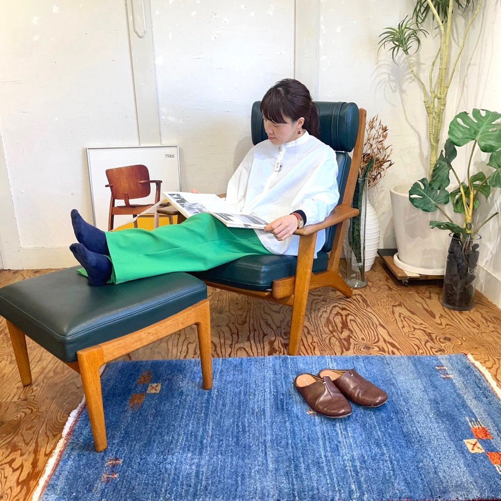 GETAMA社 GE290 ハイバック オットマン付き オーク材 GETAMA社 GE290