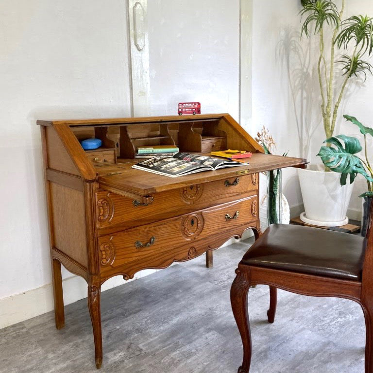 アンティーク ライティングビューロー キャビネット チェスト デスク