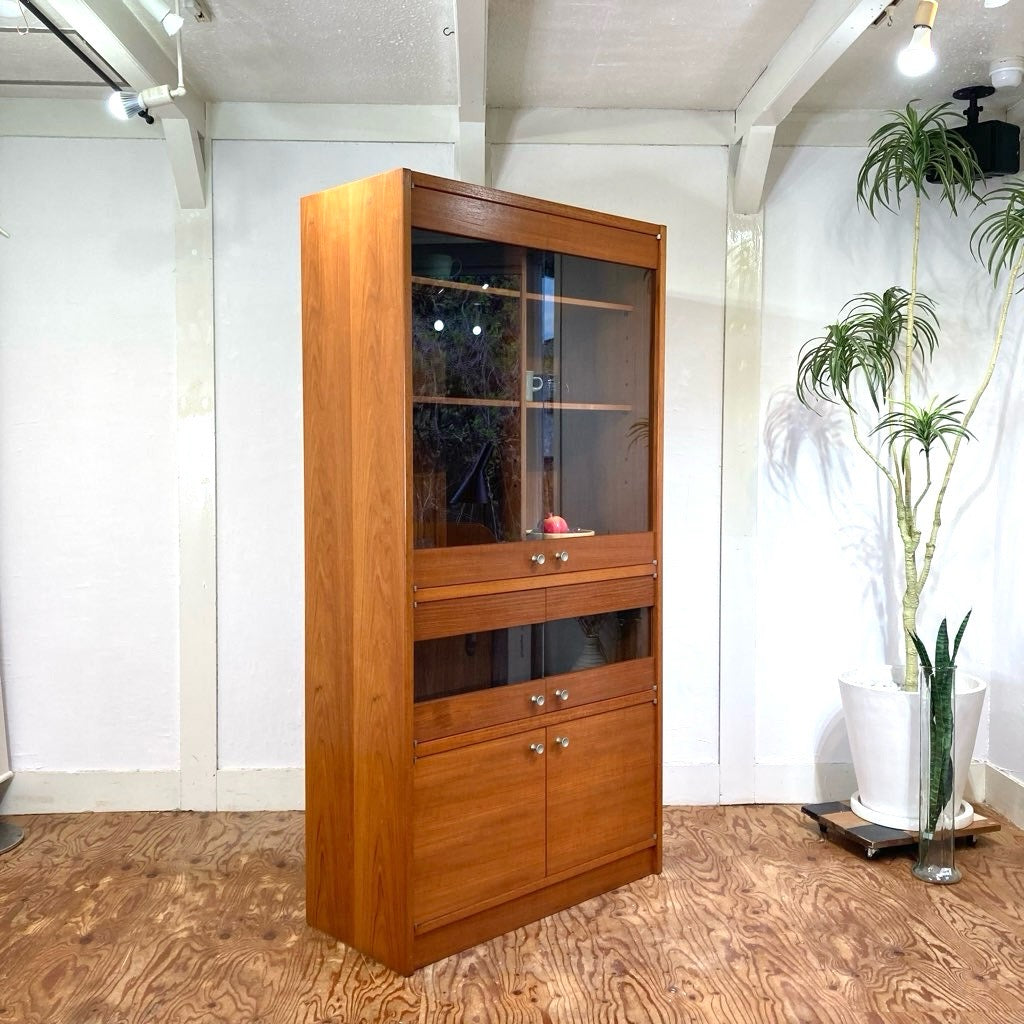 ブックシェルフ 食器棚 カップボード キャビネット チーク材 ジャパン