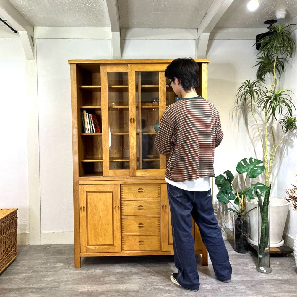 上ヶ嶋木工 旭川家具 和モダン 食器棚 「杜」 カップボード IDC大塚