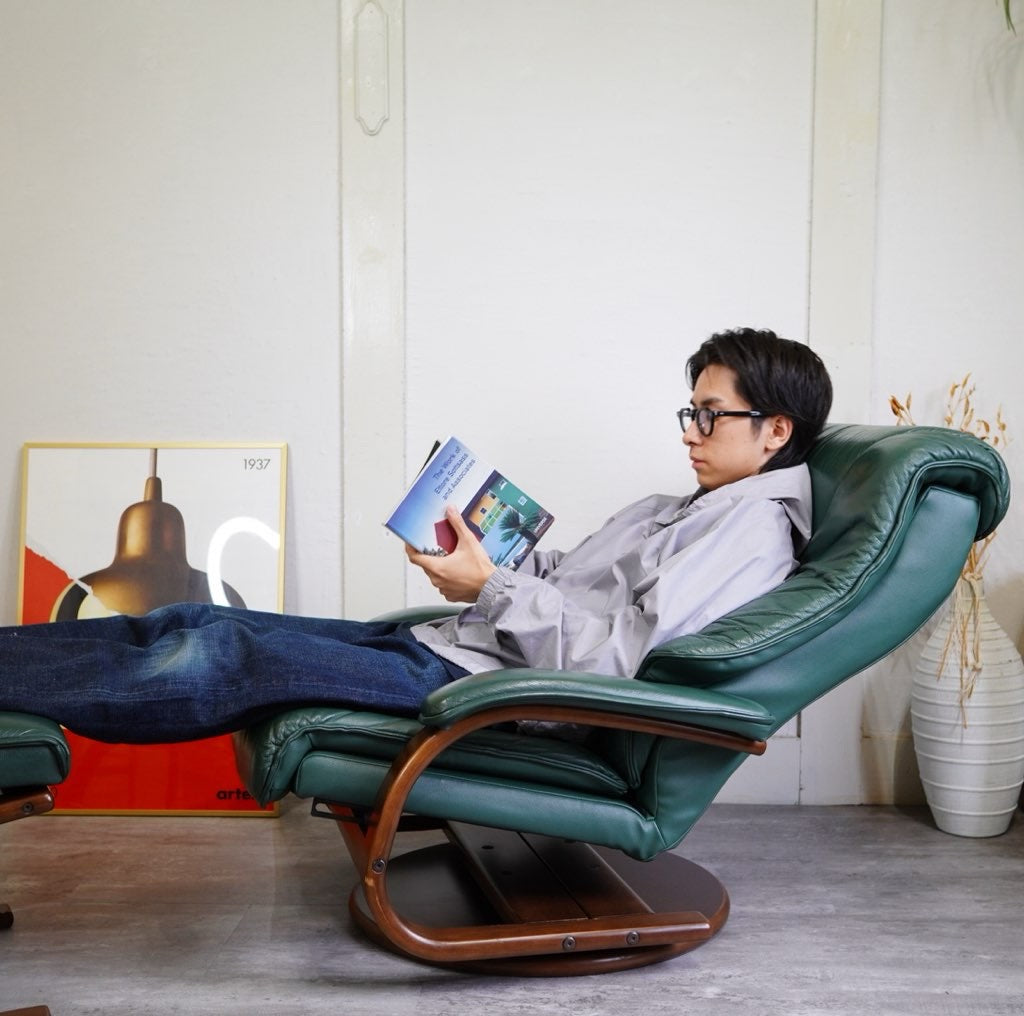 冨士ファニチア / FUJI FANITURE 本革 リクライニングソファ