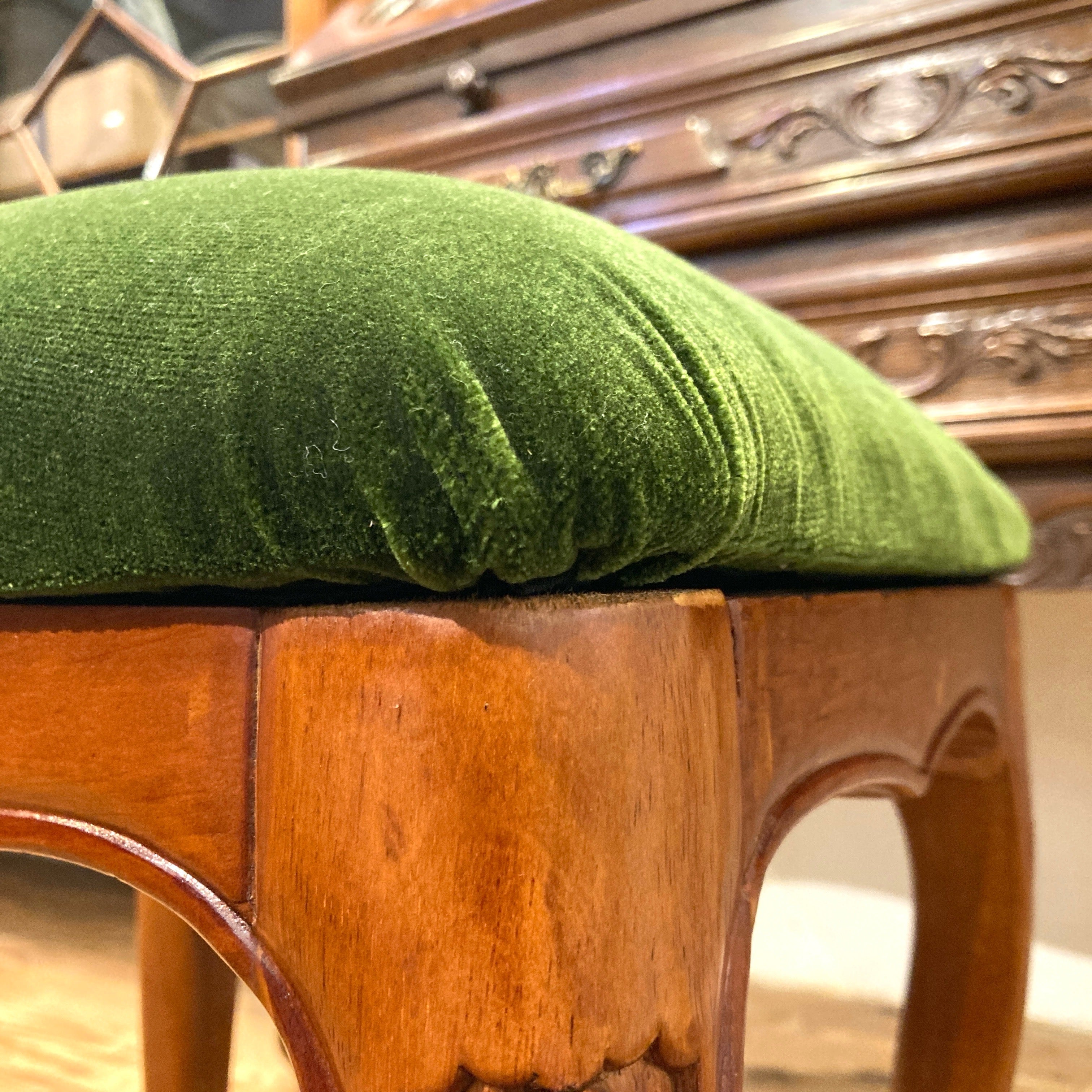 スツール 猫脚 ピアノ椅子 グリーン ヴィンテージ 中古 椅子 チェア