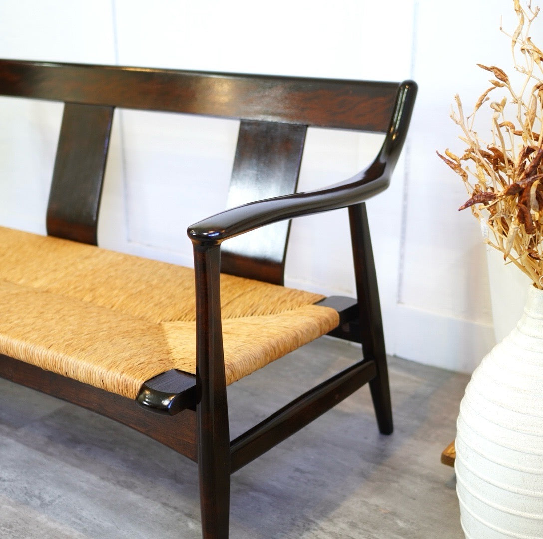 松本民芸家具 ラッシチェア #77型 曲肘椅子 3P 中古 民藝 工芸 机