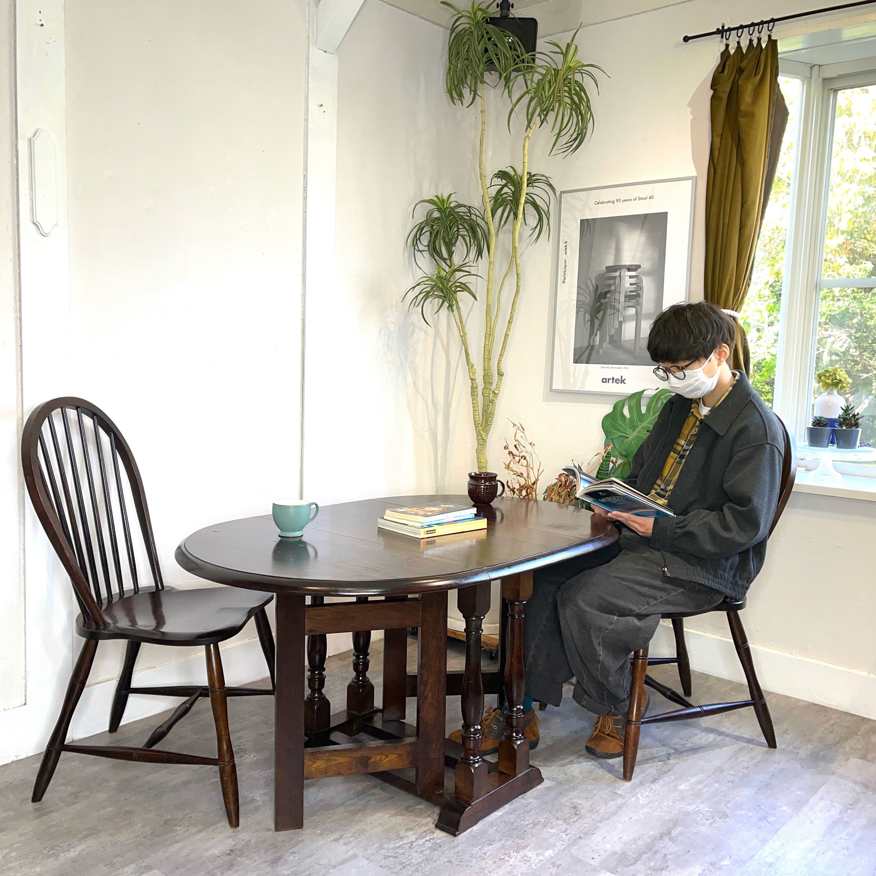 松本民芸家具 28型 バタフライ卓 ヴィンテージ 中古 民藝 工芸 机