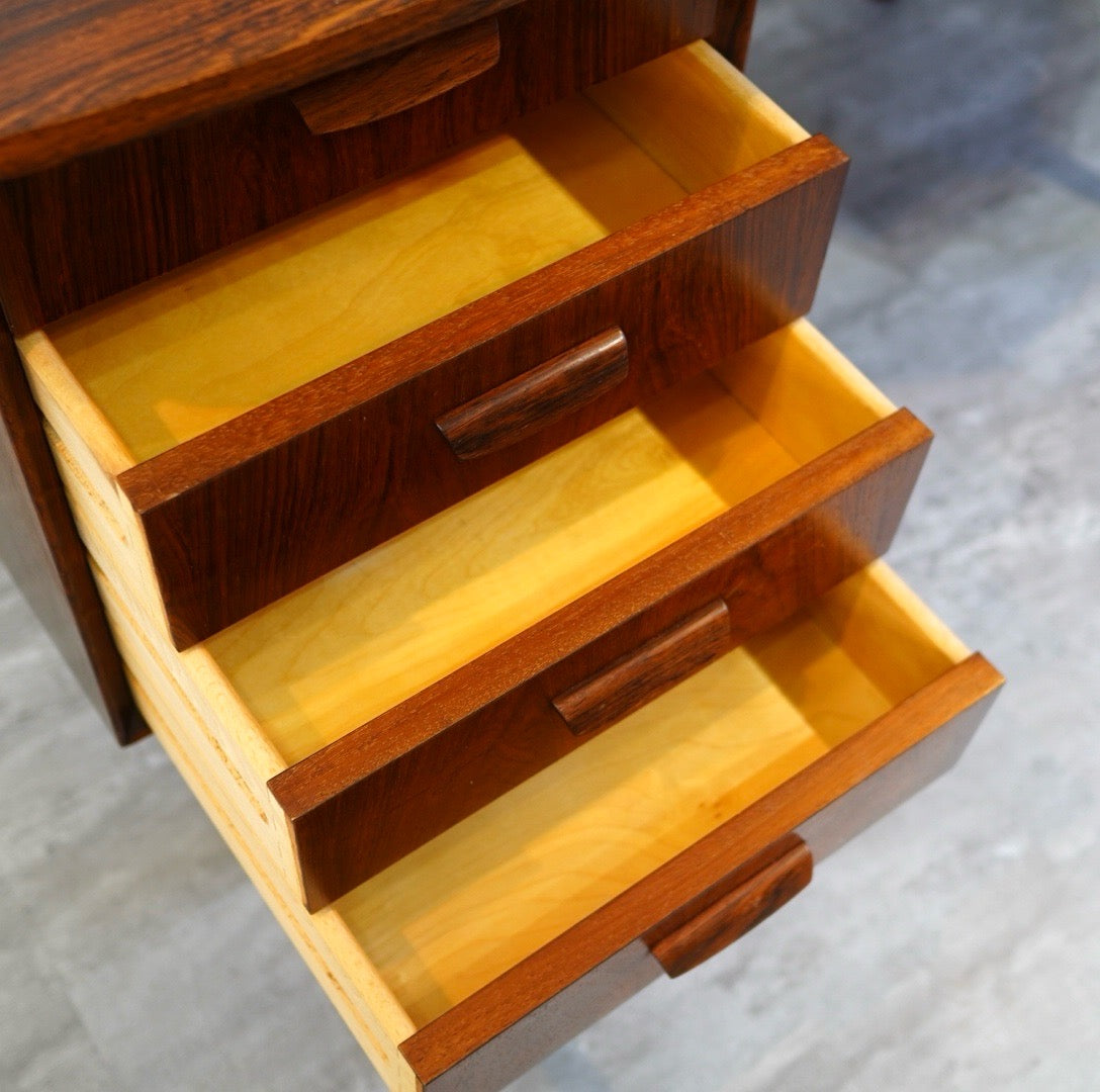 キドニーデスク 両袖デスク ローズウッド デンマーク 北欧 机 引出し