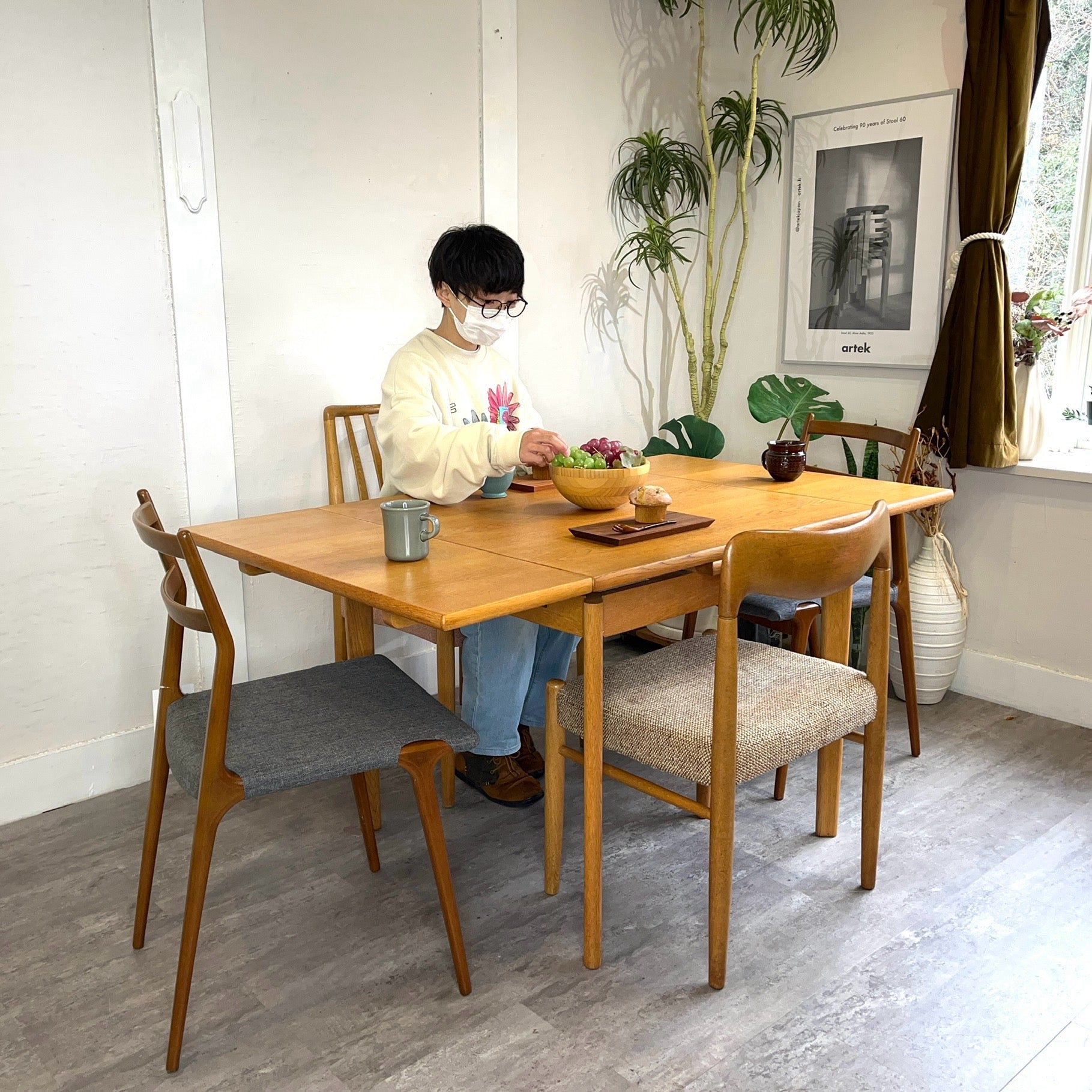 日進木工 伸長式 ダイニングテーブル ジャパンヴィンテージ 中古