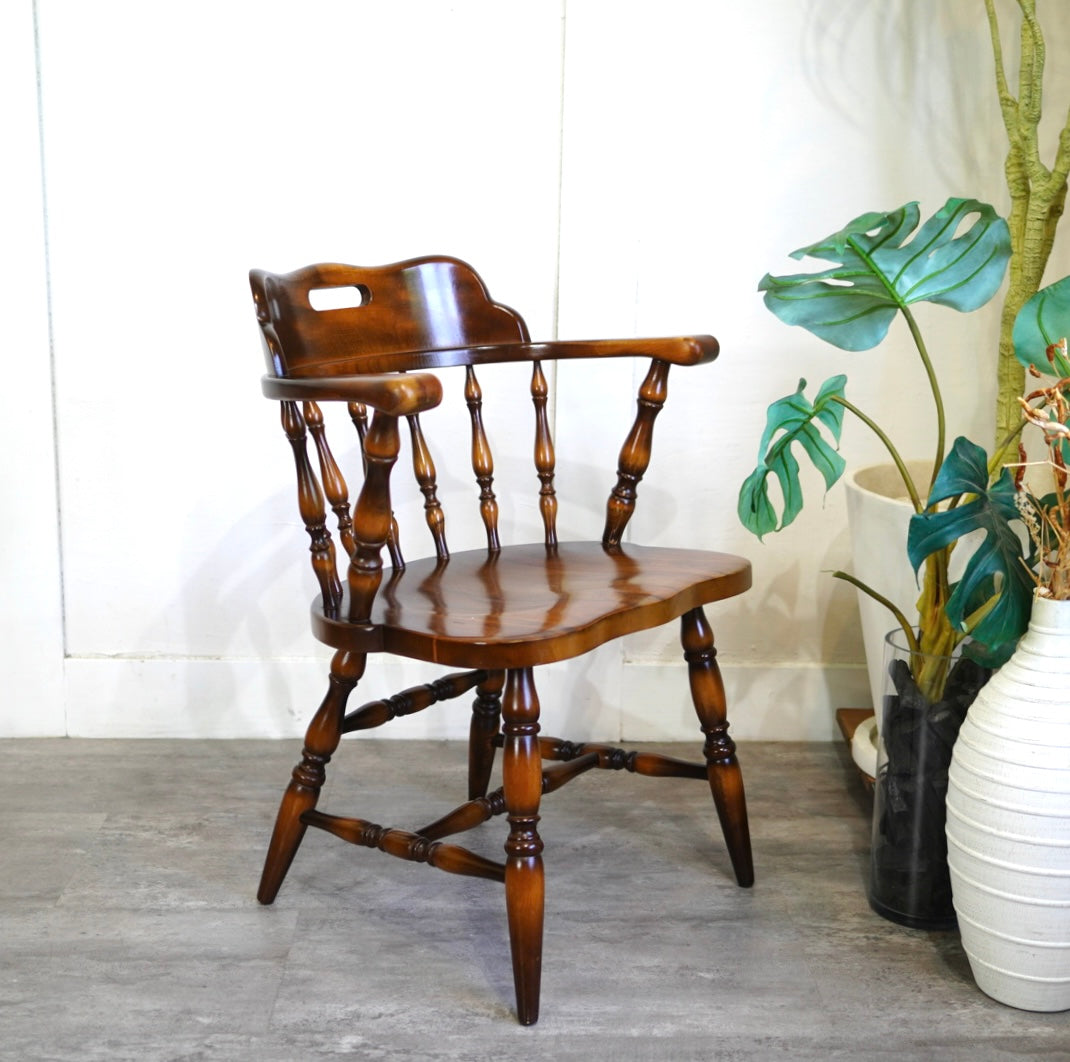 飛騨産業 / HIDA 穂高 アームチェア ダイニングチェア 中古 椅子 レトロ