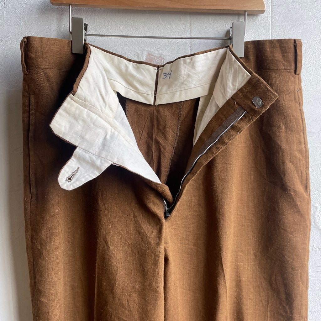 古着】60s ヴィンテージパンツ 茶 ブラウン TALONジップ スラックス