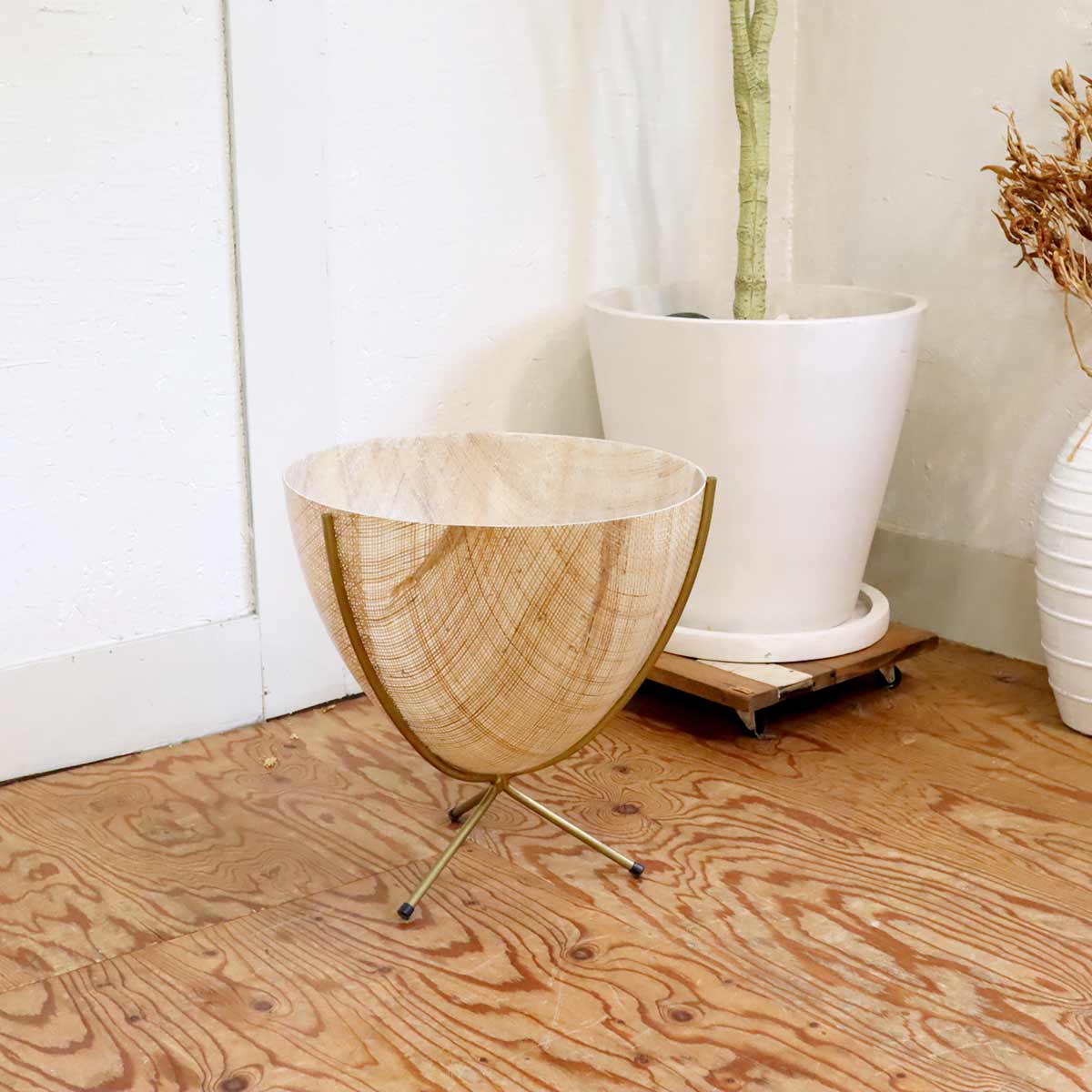 バレットプランター リプロダクト ミッドセンチュリー ラタン FRP 中古