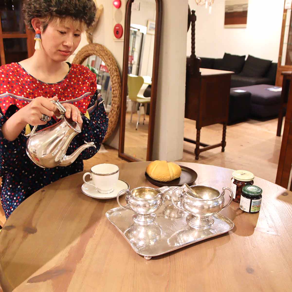 銀食器セット ティーセット ポット ミルク シュガー ティー