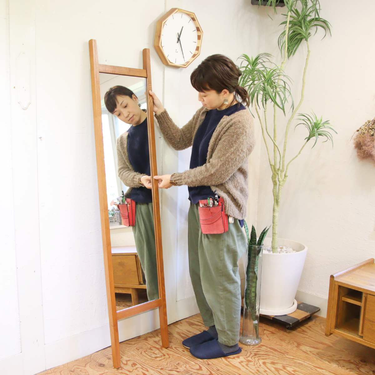 イデー / IDEE スレイミラー/ SLEIGH MIRROR 立て掛け 姿見 全身鏡