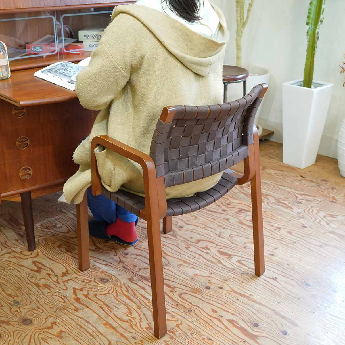 アルフレックス / arflex エヌティー / NT アームチェア 布テープ 茶色