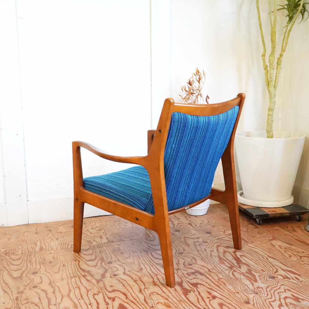 カリモク / karimoku アームチェア【1】ブルー オールドカリモク