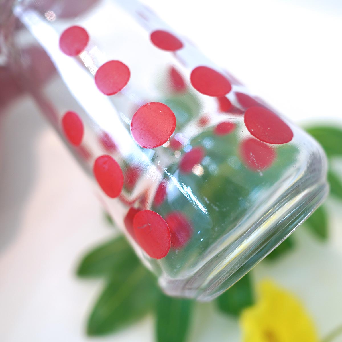 ファイヤーキング / Fire-King レッド ポルカドット ビネガーボトル