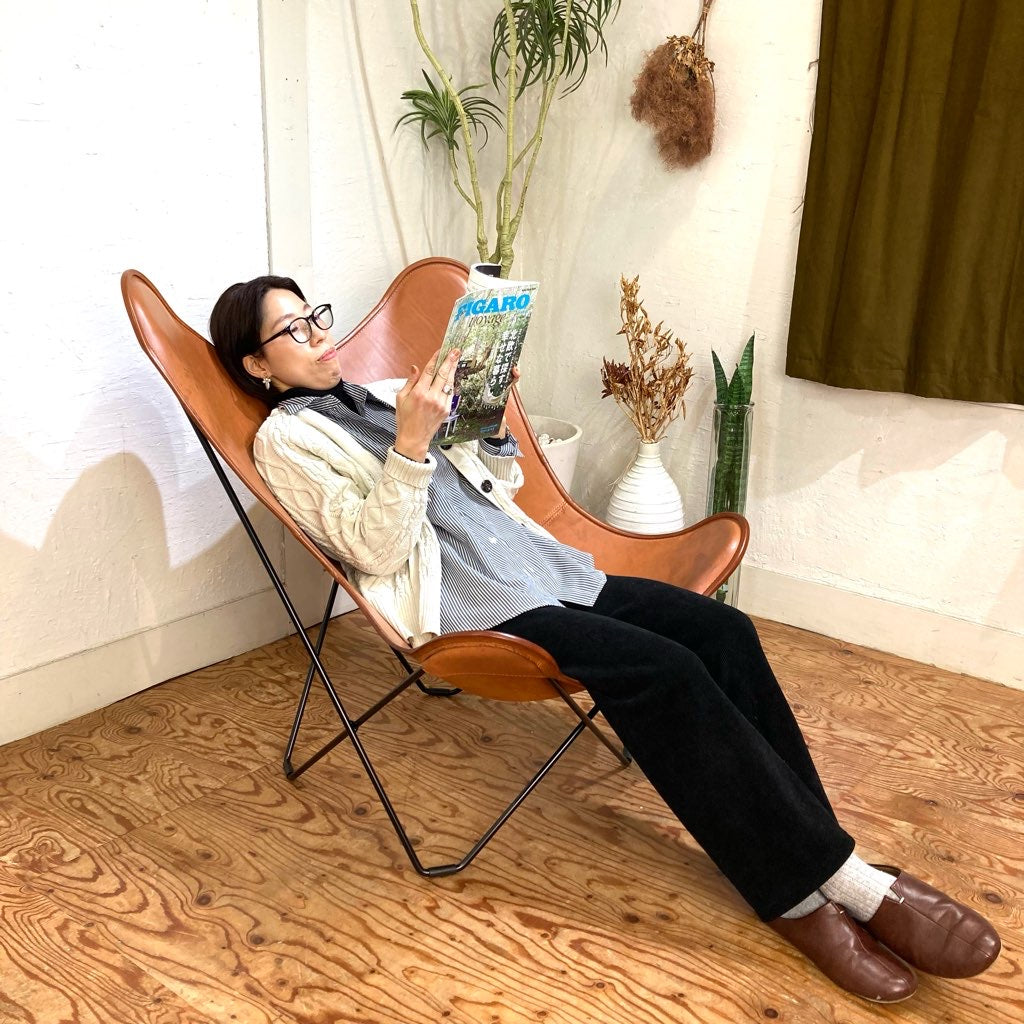 クエロ / CUERO BKFチェア バタフライチェア マリポサ ブラウン 中古