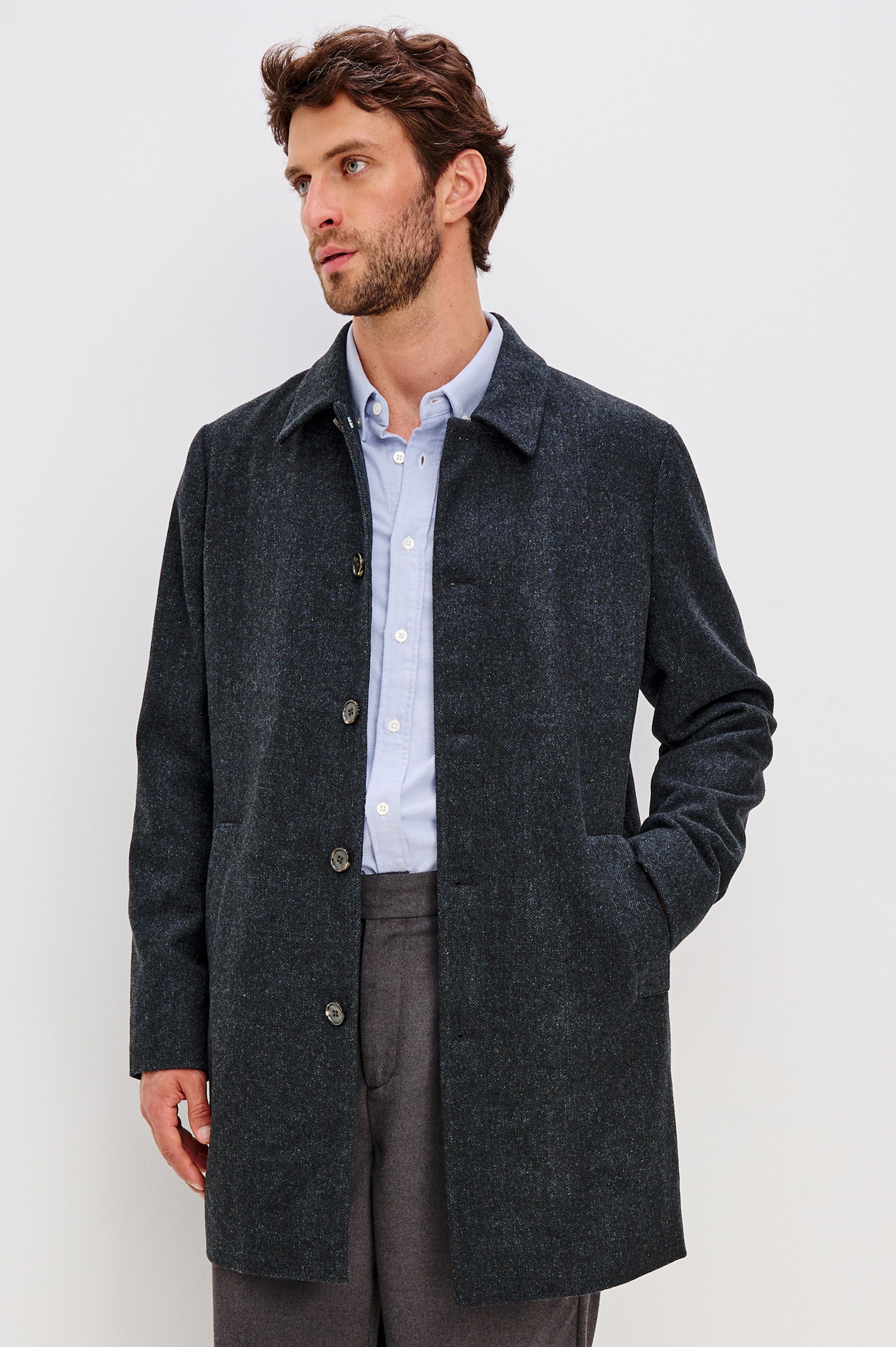HOCKNEY OVERCOAT - GREY CHECK PLAID – Rails