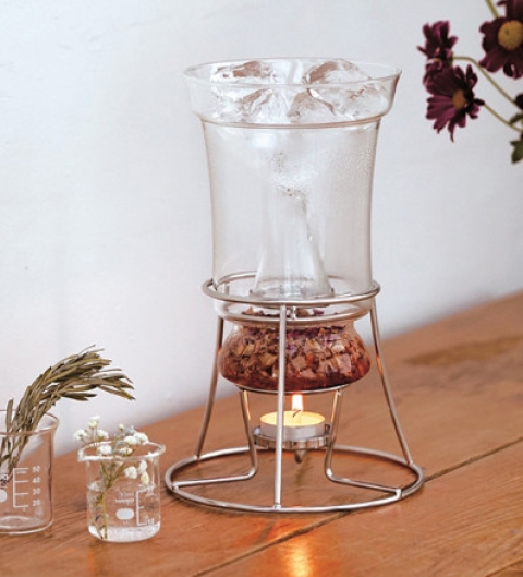 ハーブウォーターメーカー 蒸留器 ガラス製□アロマフランス【芳香蒸留