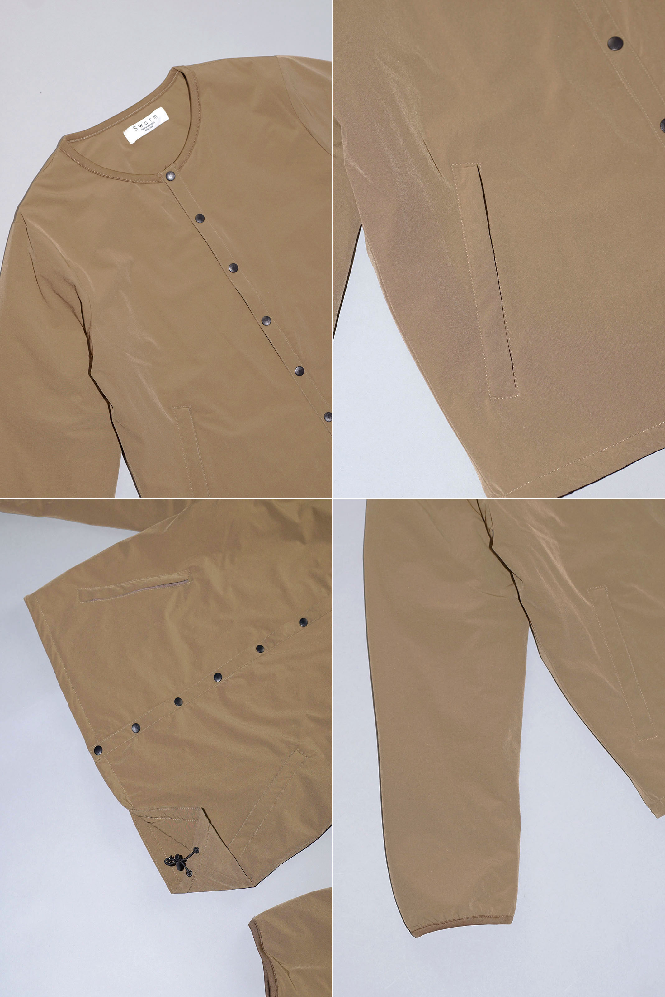 楽天市場】ノーカラー ナイロンジャケット(薄綿入り) ナチュラル 大人