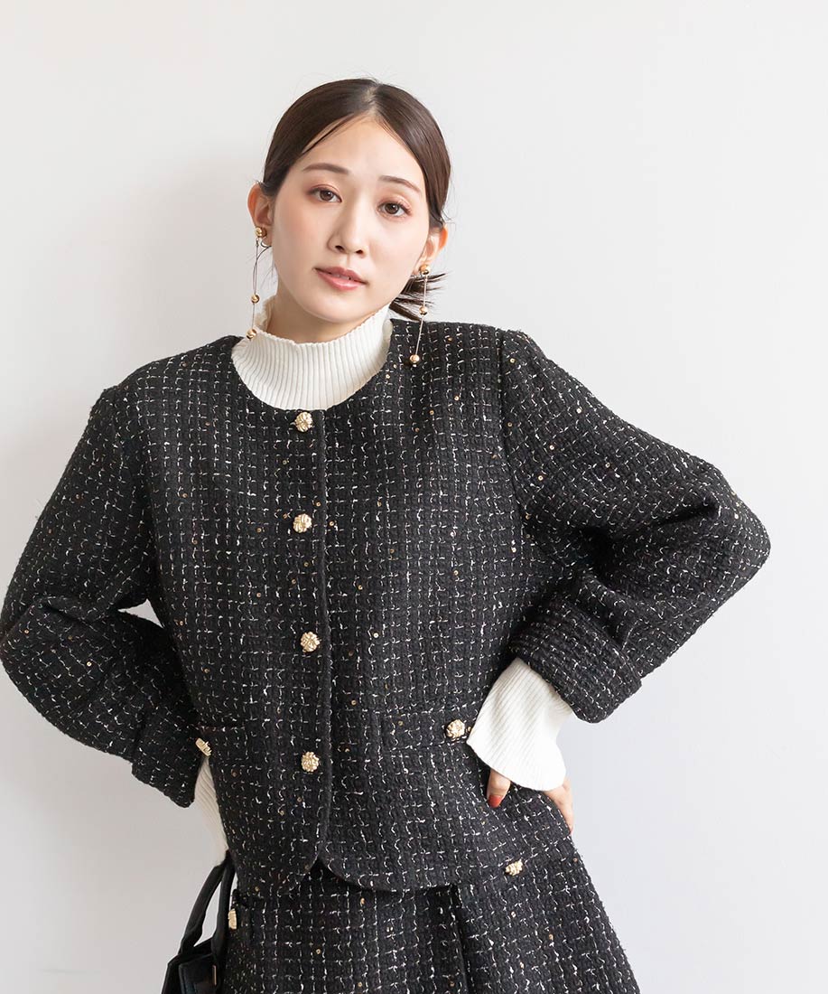 SALE】ノーカラークロップドジャケットRANDA公式サイト