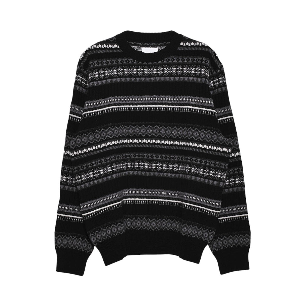 TAKAHIRO MIYASHITA TheSoloIst】fair isle crew neck sweater./BLACK