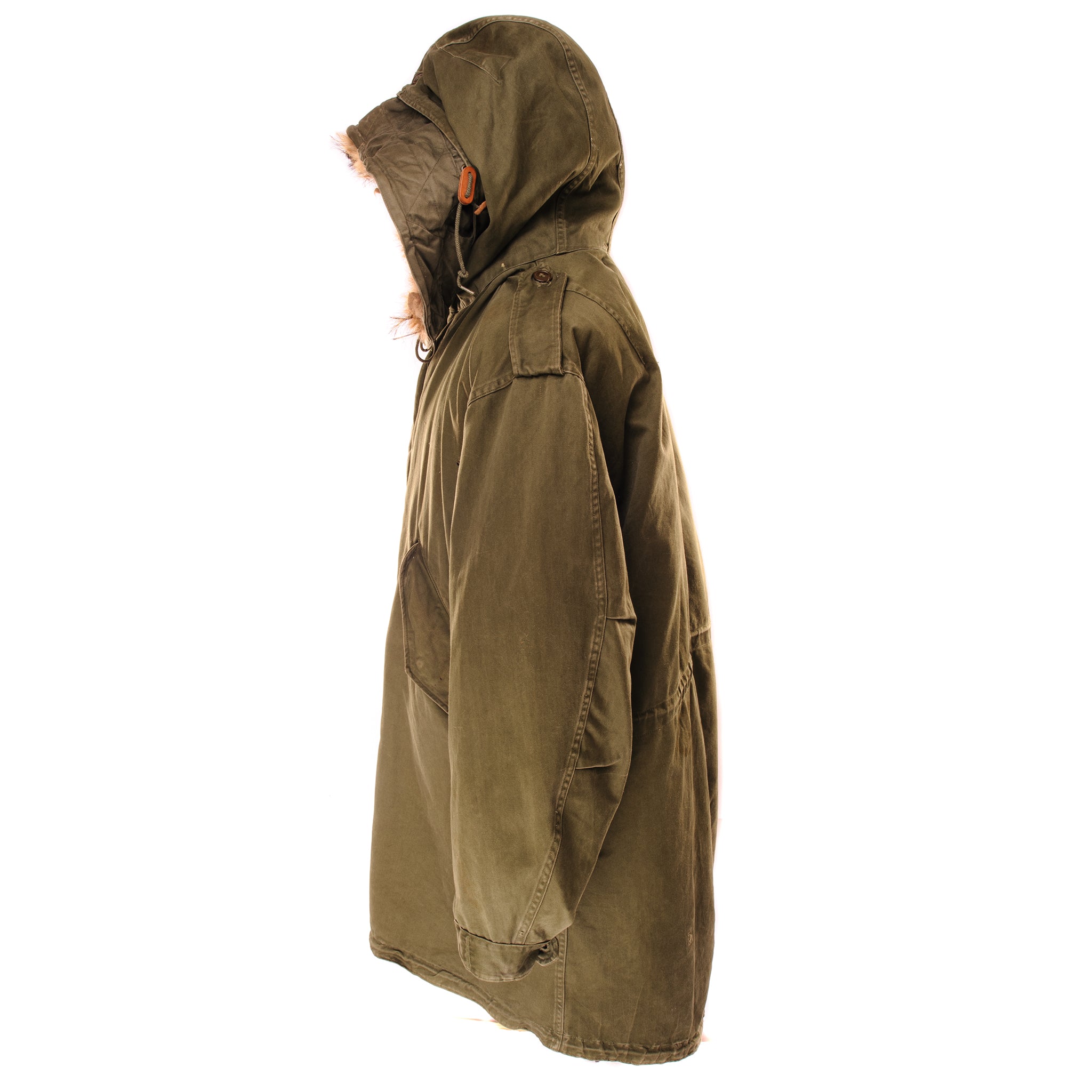 VINTAGE US ARMY M51 FISHTAIL PARKA 1950S COYOTE FUR W LINER SIZE