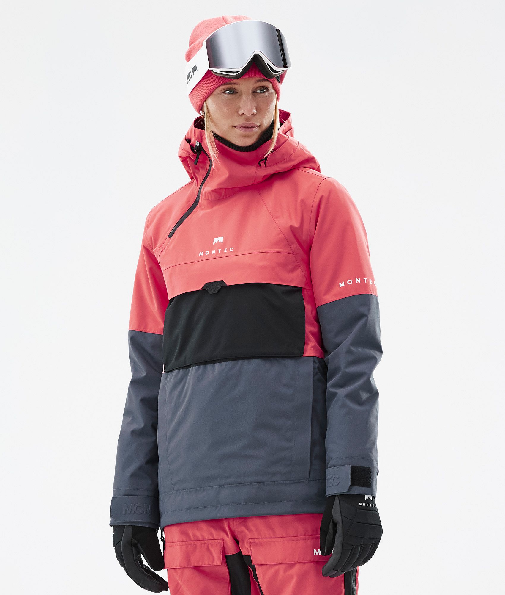 Montec Dune W Ski Jacket Women Coral/Black/Metal Blue | Ridestore.com