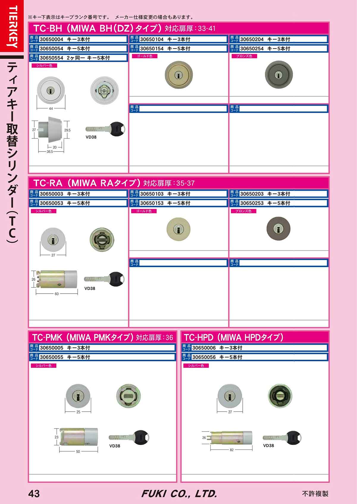 FUKI フキ【鍵と防犯グッズの卸売りセンター】 ティアキー