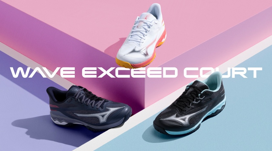 ミズノ テニスシューズ ウェーブエクシードコート ワイドOC ホワイト