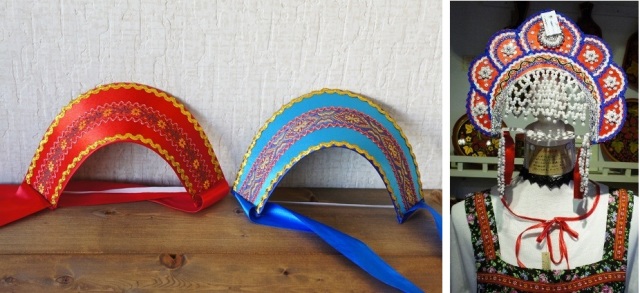 ロシア民族衣装 カコーシニク（頭飾り）