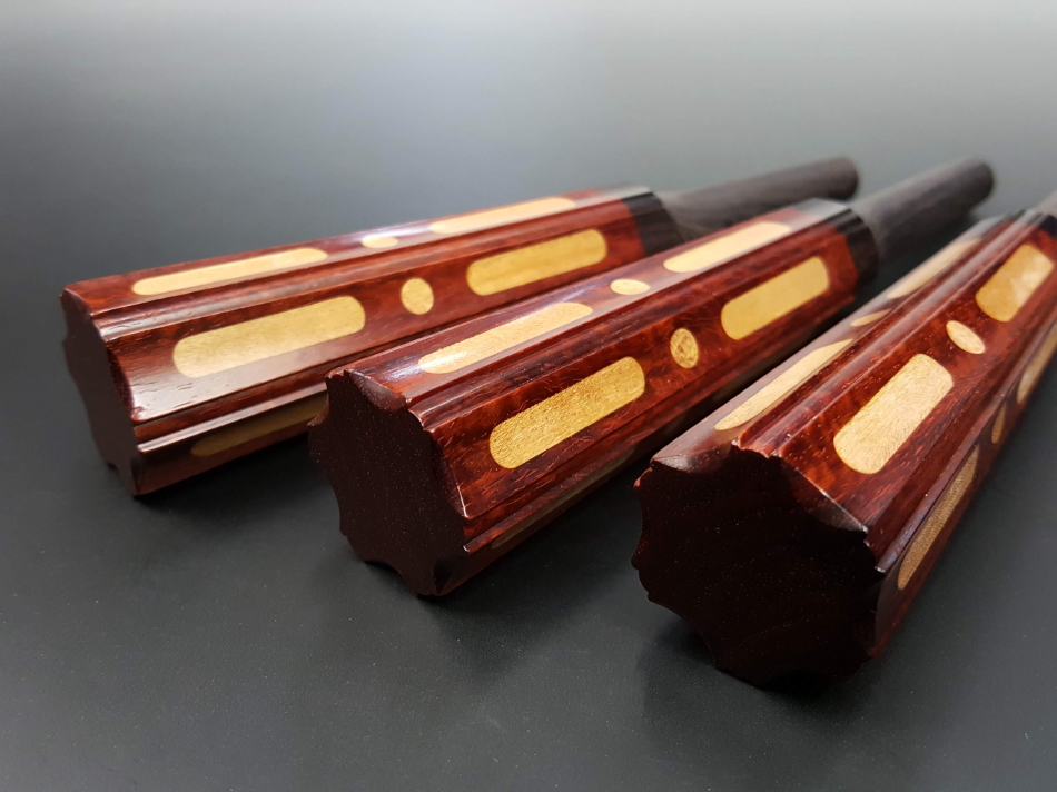 津軽三味線 糸巻き 象眼細工