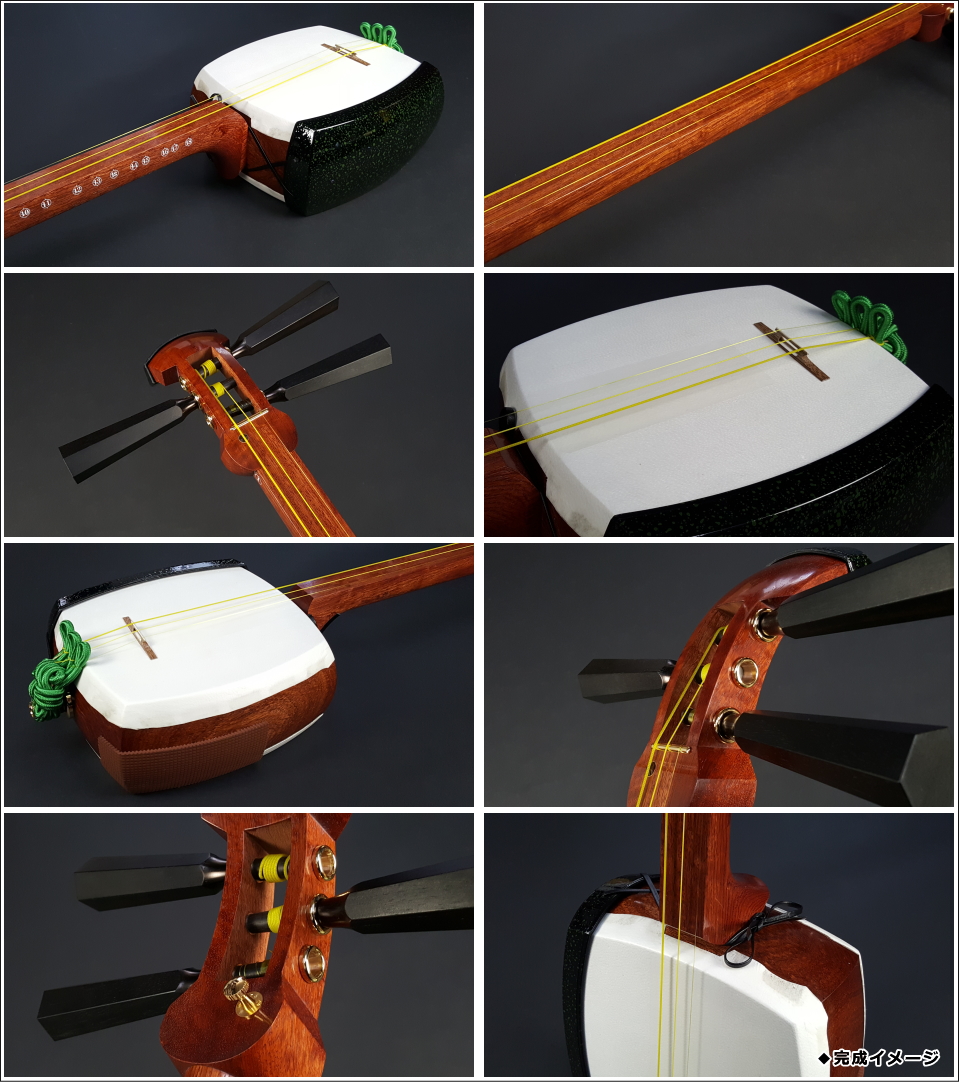 希少】津軽三味線 花梨 太棹 皮やぶれなし 銀河印 バチ付 希少】津軽