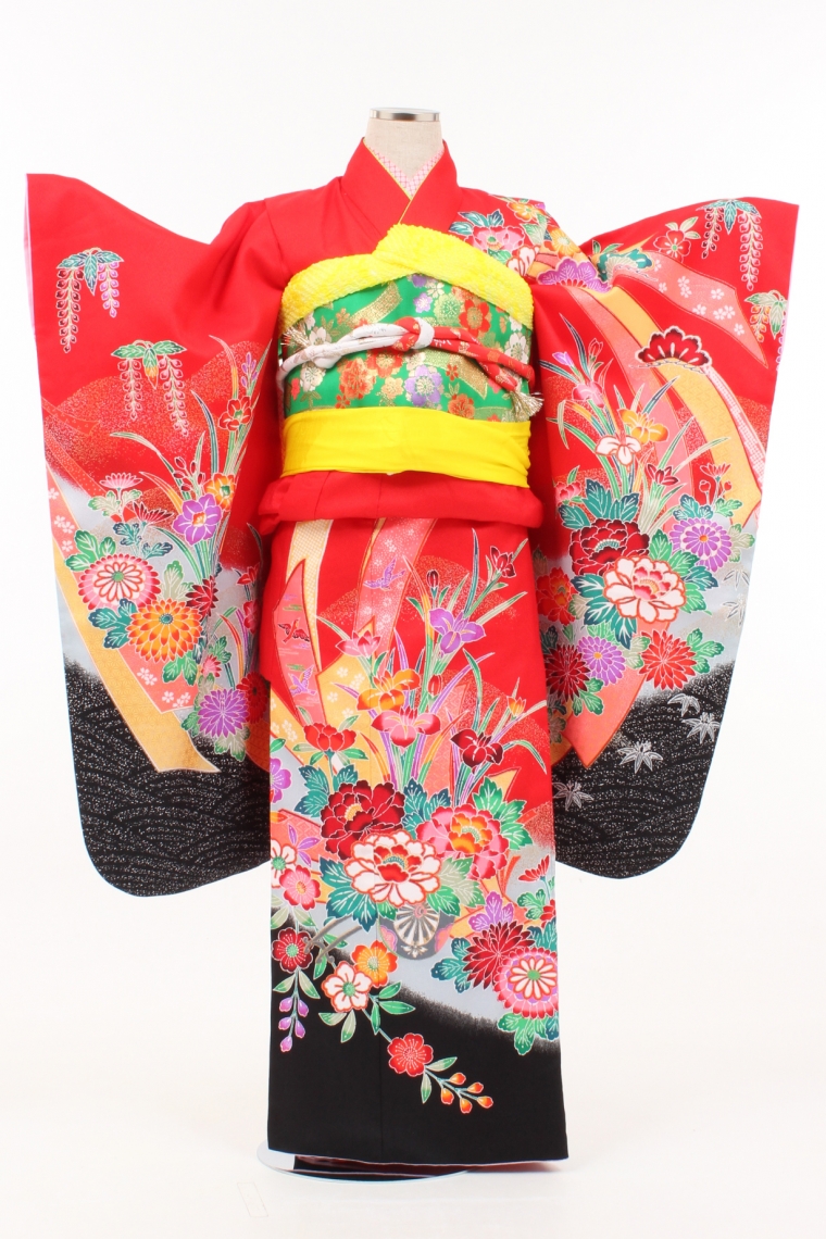 子供きもの 四ツ身帯セット ブランド：ICHIHA アンティーク着物復刻