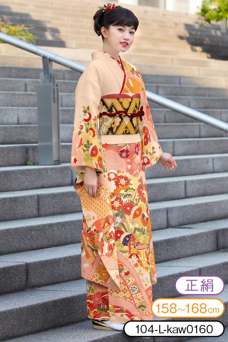 振袖レンタル 振袖Lサイズ 桃山吉祥文様尽し ピンク｜着物レンタル