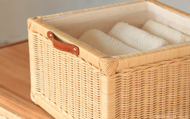 籐・ラタンの3段チェスト