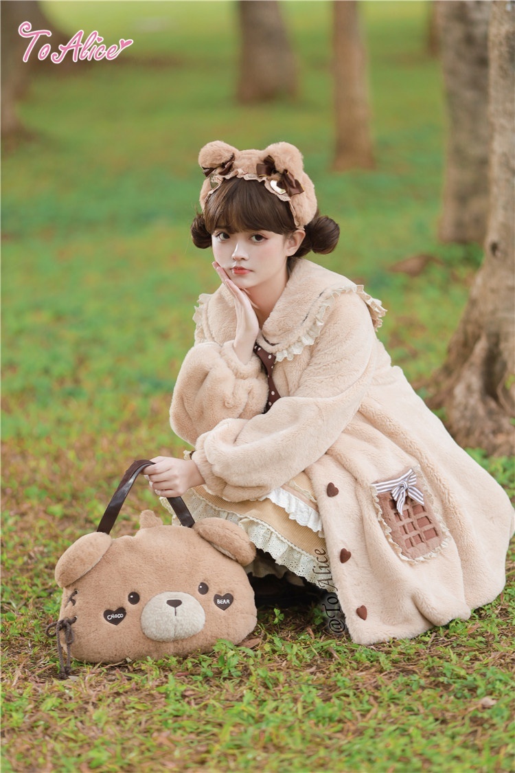 ToAlice】S388リボン付きくまみみもこもこカチューシャ - To Alice