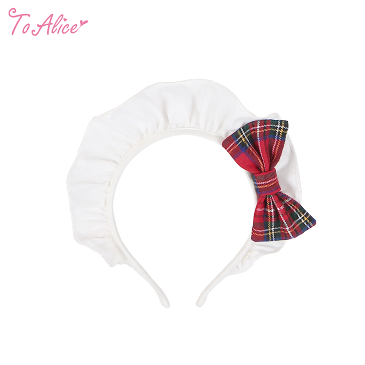 ToAlice】S3008【DC】フリルチェックリボンカチューシャ【50％OFF