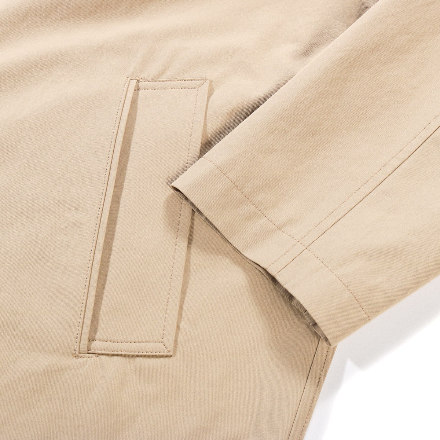 AURALEE FINX HARD TWIST GABARDINE SOUTIEN COLLAR COAT BEIGE